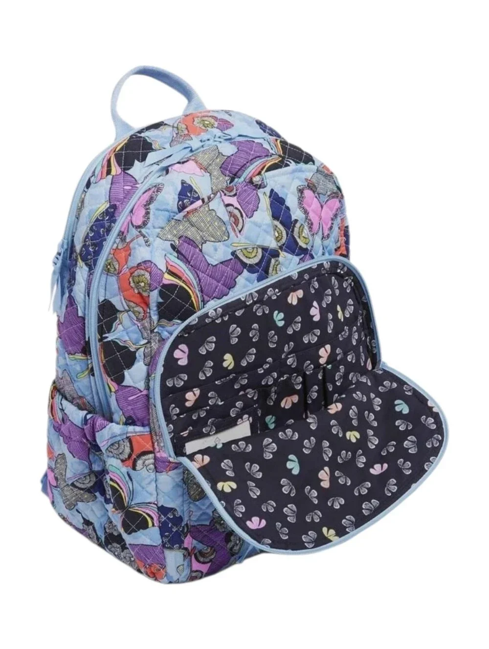 Vera Bradley Quilted "Butterfly By" Print Campus Backpack - Picture 6 of 7